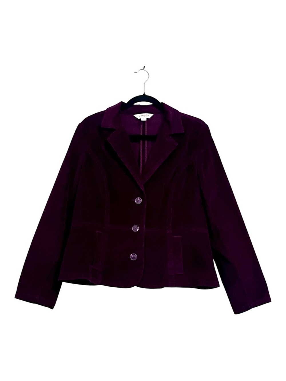St. John's Bay Women’s Velvet Blazer in Plum Size PL